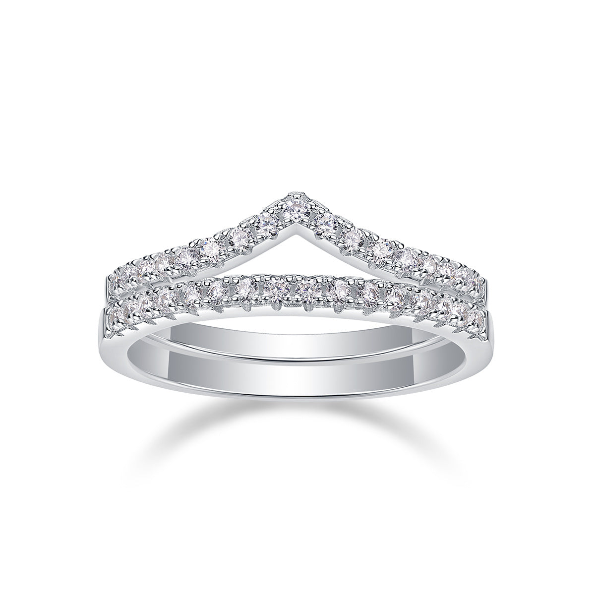 Luxe Divine Collection ~ Crown Diamond Moissanite Silver Ring