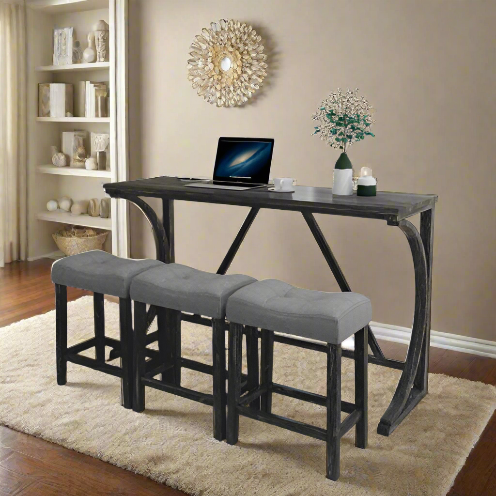 Luxe Divine Collection ~ 4-piece Bar Table Set With Power Socket