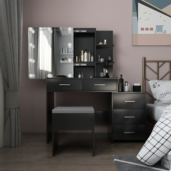 Luxe Divine Collection ~ Black Vanity Dressing Table Set