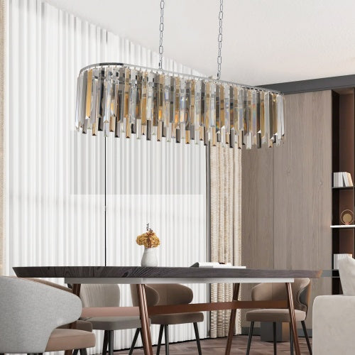 Luxe Divine Collection ~ Modern Oval Crystal Chandelier Luxury Home Decor Fixtures - No Bulbs
