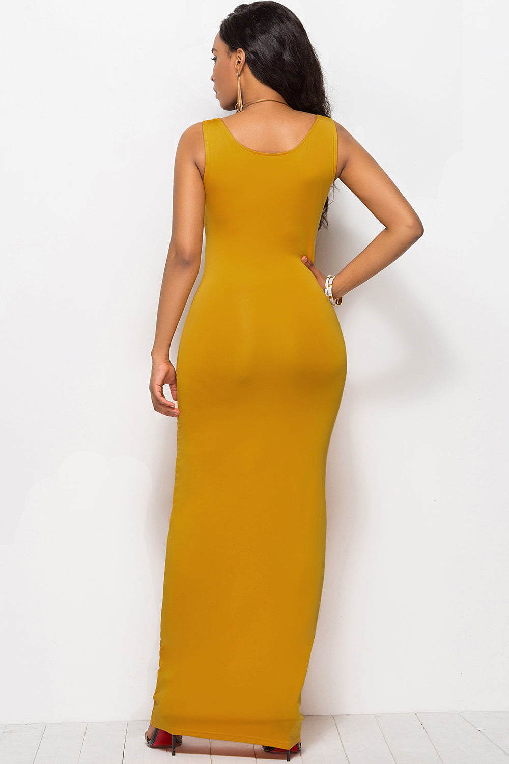 Luxe Divine Collection ~ Scoop Neck Wide Strap Maxi Dress
