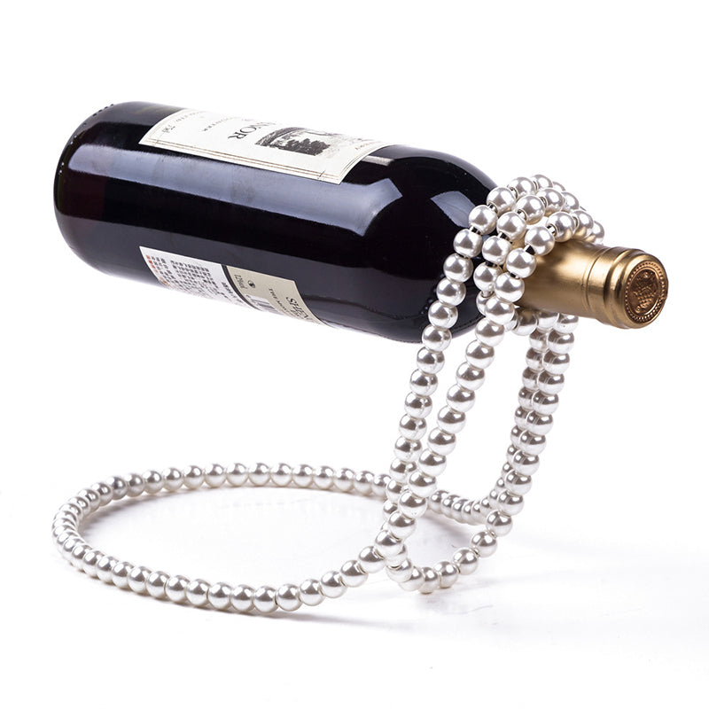 Luxe Divine Collection ~ Pearl Necklace Stainless Steel Wine Rack