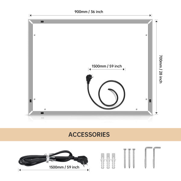 Luxe Divine Collection ~ LED Lighting Bathroom or other Wall Mounted Mirror 36x28in