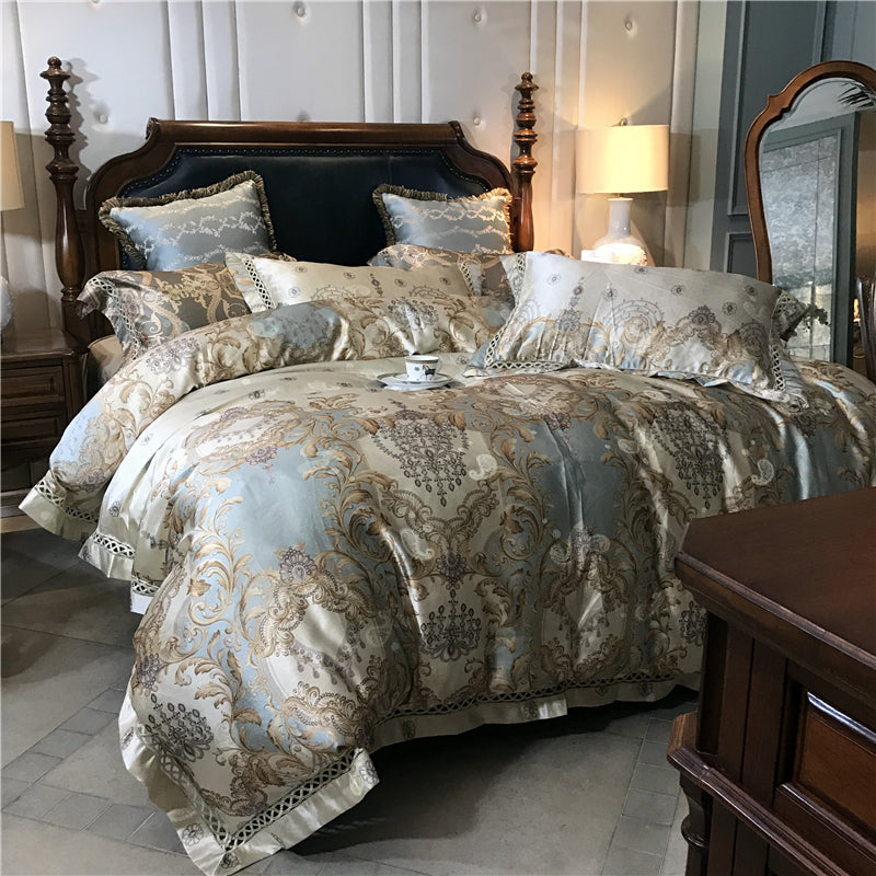 Luxe Divine Collection ~ High End European Style Luxury 120 Thread Satin Silk Cotton Bedding Set