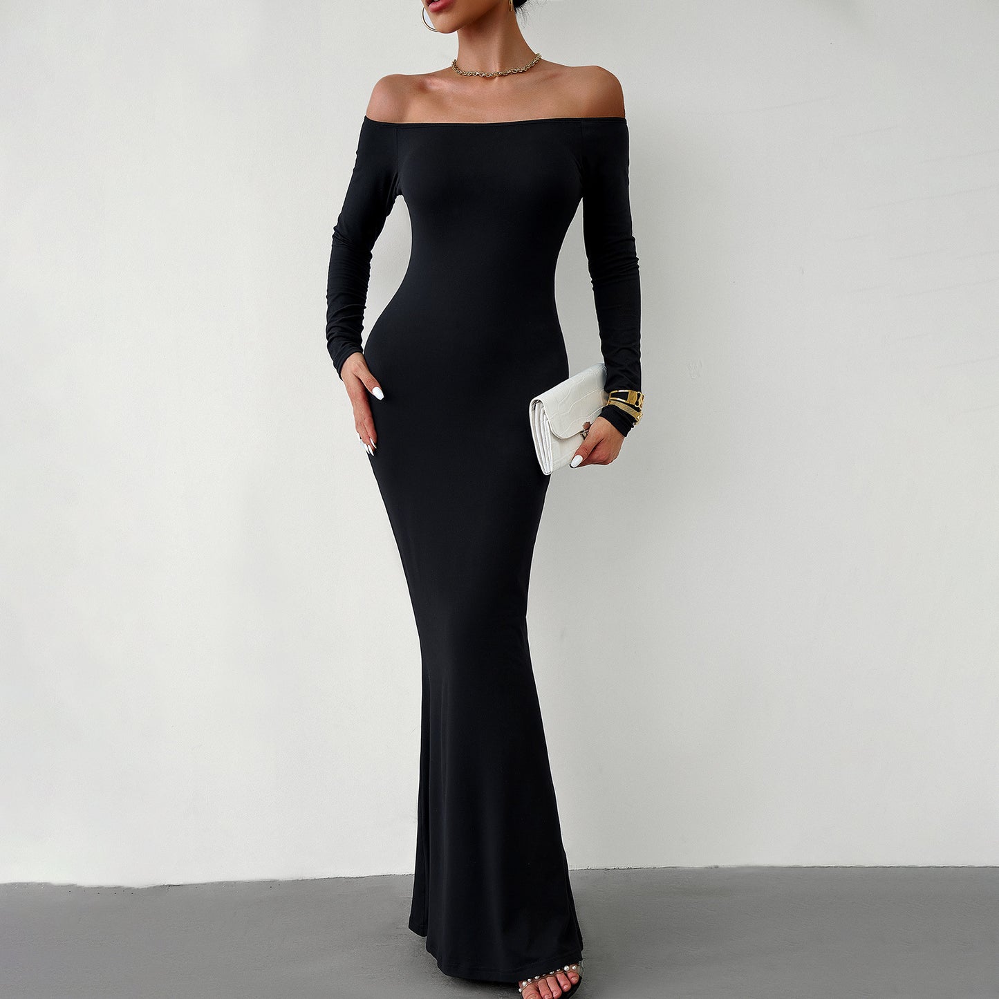 Luxe Divine Collection ~ Women's Fashionable Slim-fit Off-shoulder Dress