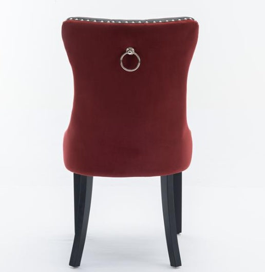 Luxe Divine Collection ~ Collection, Modern High-End Tufted Solid Wood PU & Velvet Upholstered Dining Chair-2 Piece Set