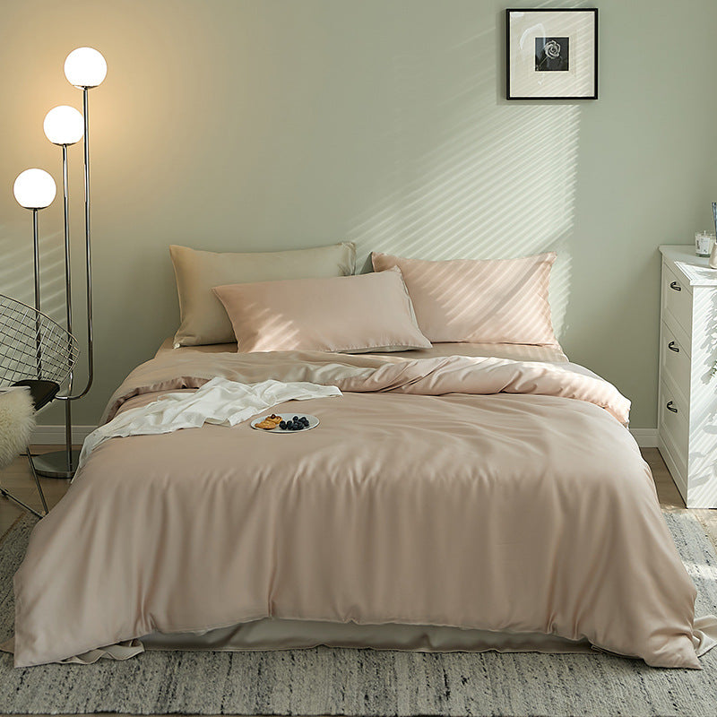 Luxe Divine Collection ~ Luxury Pure Color Tencel Four-piece Bedding Set Silky