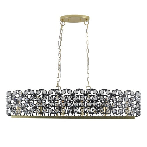Luxe Divine Collection ~ Modern Champagne Gold Oval Crystal Chandelier