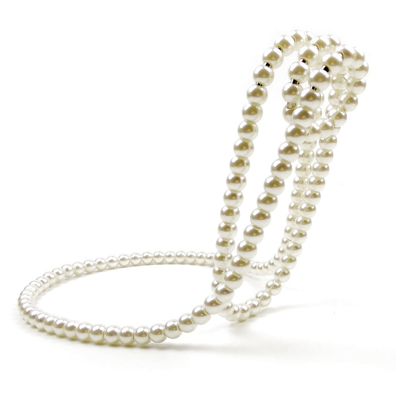 Luxe Divine Collection ~ Pearl Necklace Stainless Steel Wine Rack