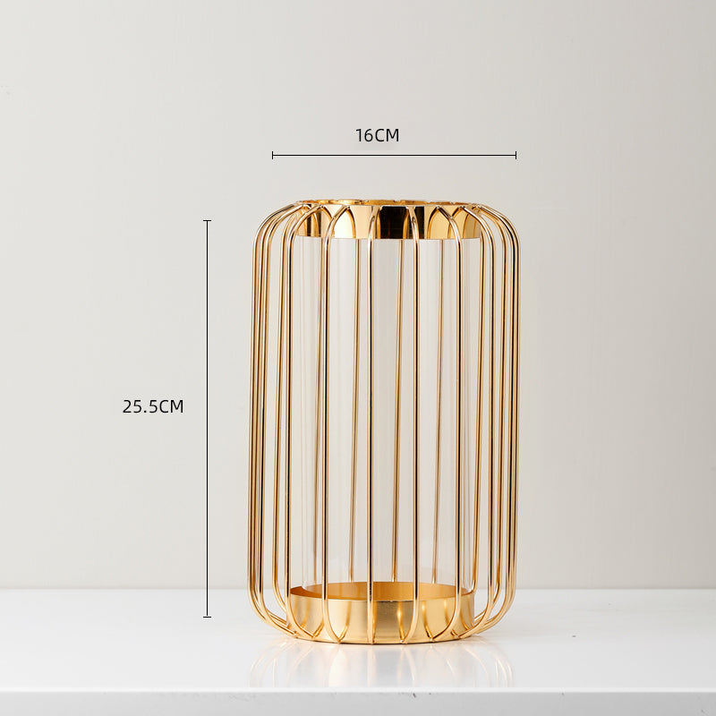 Luxe Divine Collection ~ Nordic Luxury Iron Lantern Glass Vase