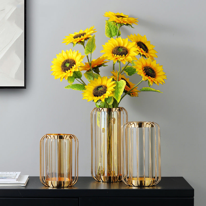 Luxe Divine Collection ~ Nordic Luxury Iron Lantern Glass Vase