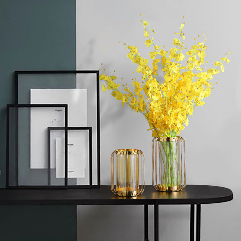 Luxe Divine Collection ~ Nordic Luxury Iron Lantern Glass Vase