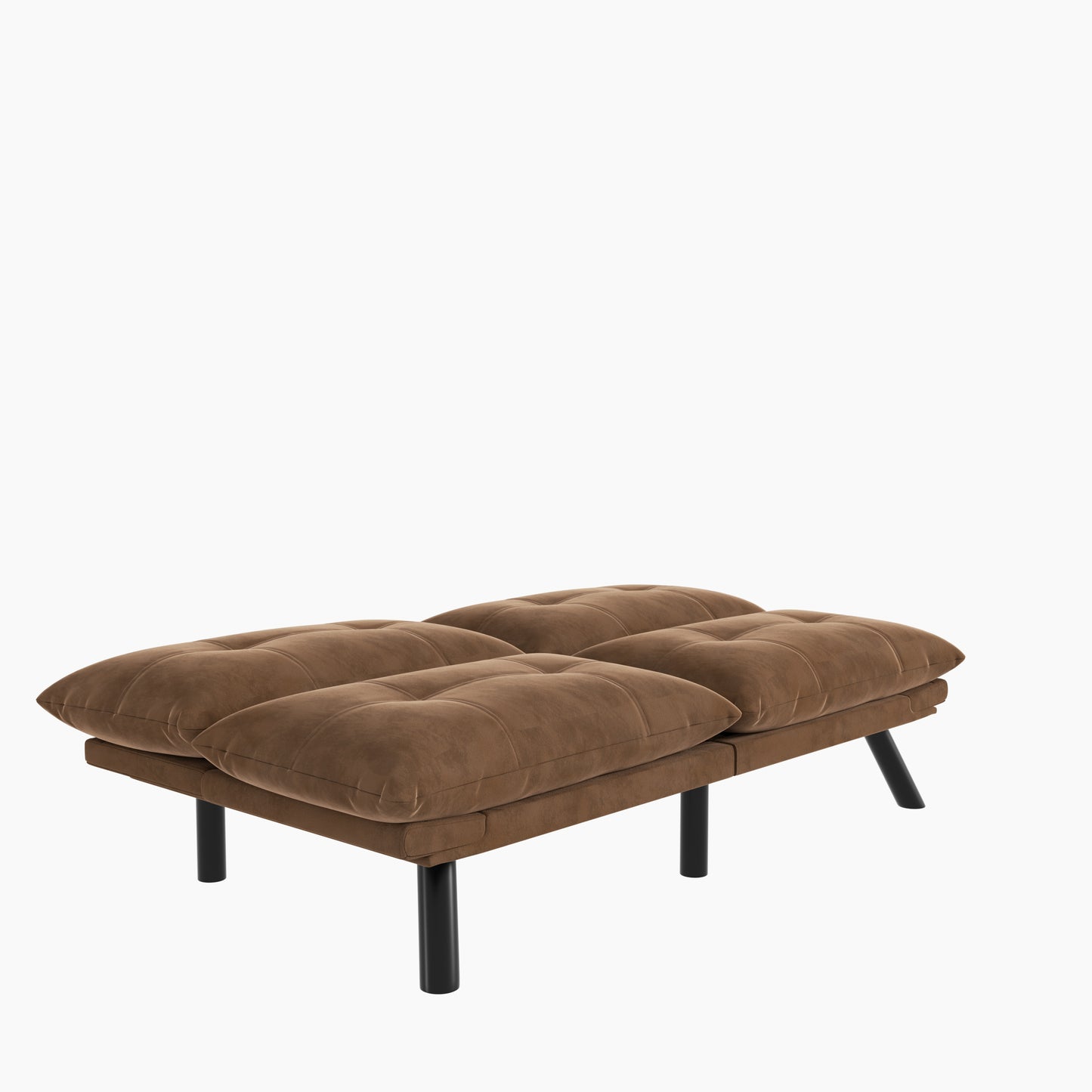 Luxe Divine Collection ~ Leather Feeling Brown Convertible Folding Modern Sofa Bed