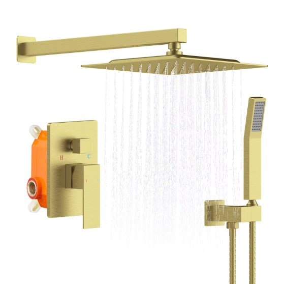Luxe Divine Collection ~ Gold Shower System Shower Mixer Combo Set Wall-mounted