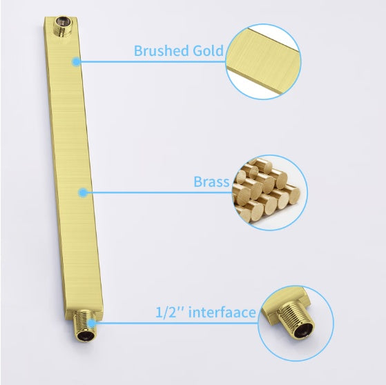 Luxe Divine Collection ~ Gold Shower System Shower Mixer Combo Set Wall-mounted