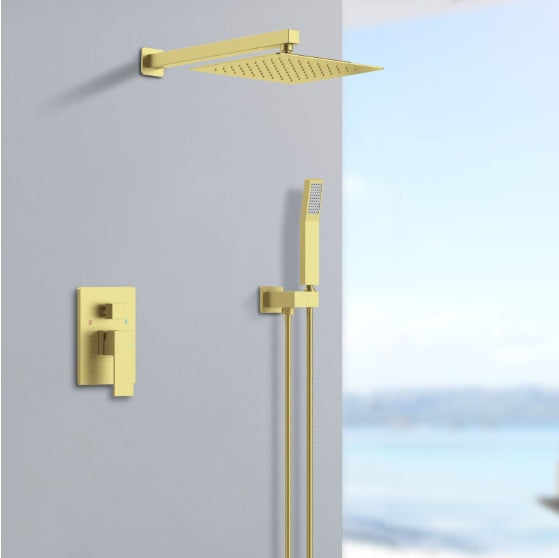 Luxe Divine Collection ~ Gold Shower System Shower Mixer Combo Set Wall-mounted