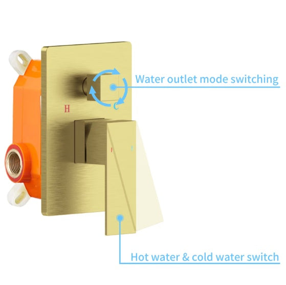 Luxe Divine Collection ~ Gold Shower System Shower Mixer Combo Set Wall-mounted