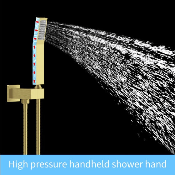 Luxe Divine Collection ~ Gold Shower System Shower Mixer Combo Set Wall-mounted