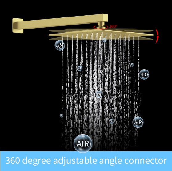 Luxe Divine Collection ~ Gold Shower System Shower Mixer Combo Set Wall-mounted