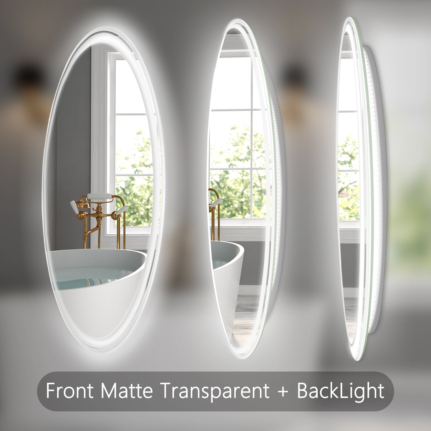 Luxe Divine Collection ~ 28 Inch Round LED Bathroom Mirror -Wall Mounted