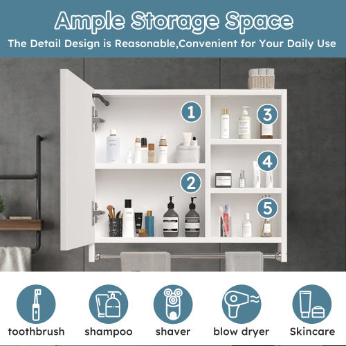Luxe Divine Collection ~ Modern 32x28 Inch Bathroom Cabinet With Mirror And LED Lights