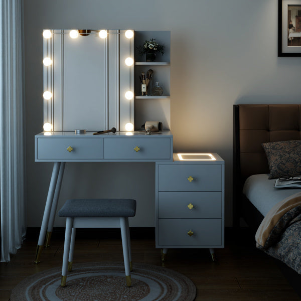 Luxe Divine Collection ~ White Vanity Dressing Table Set