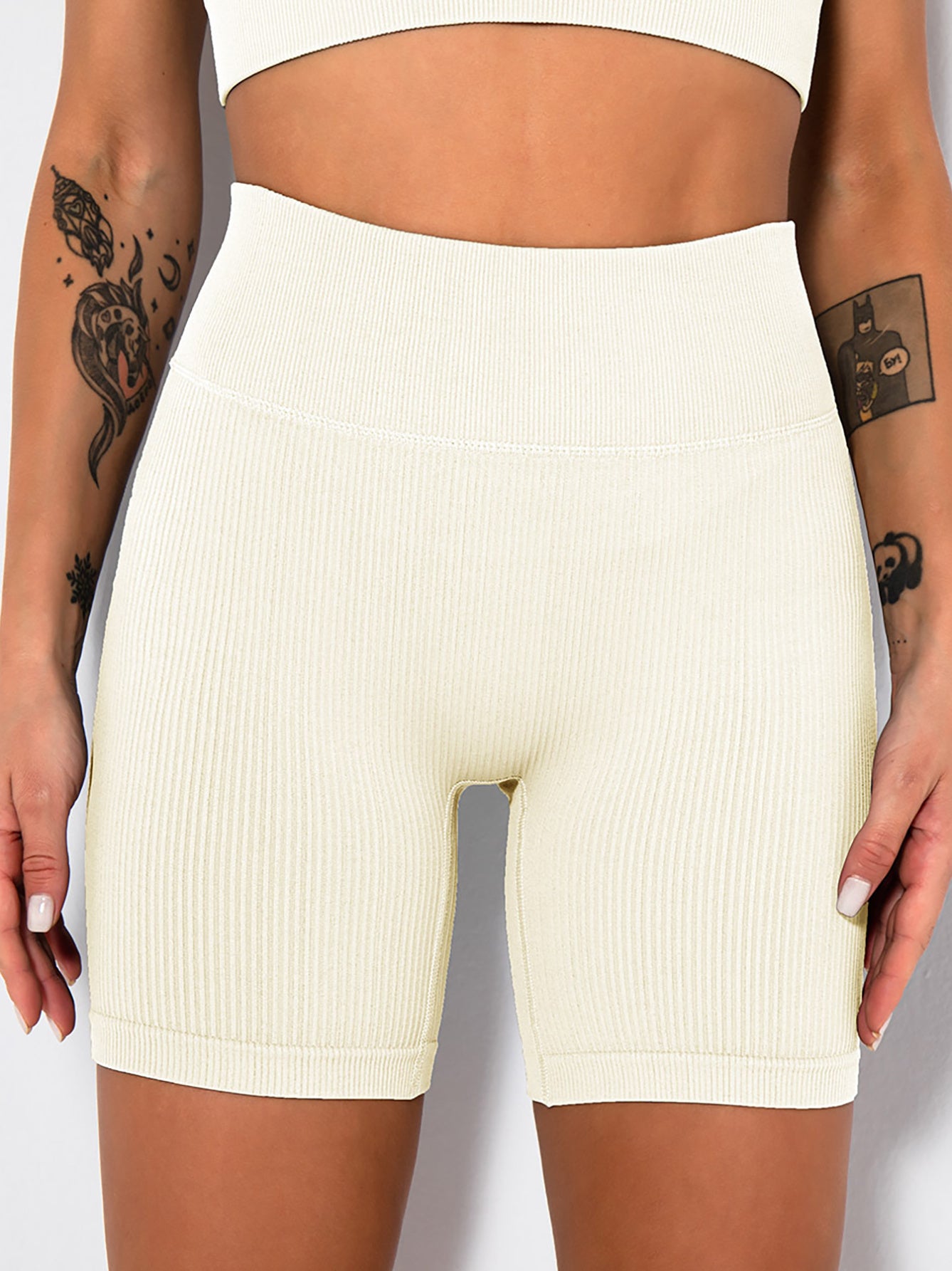 Luxe Divine Collection ~ 3 Pack Ribbed Soft New Women's High Waisted Biker Shorts