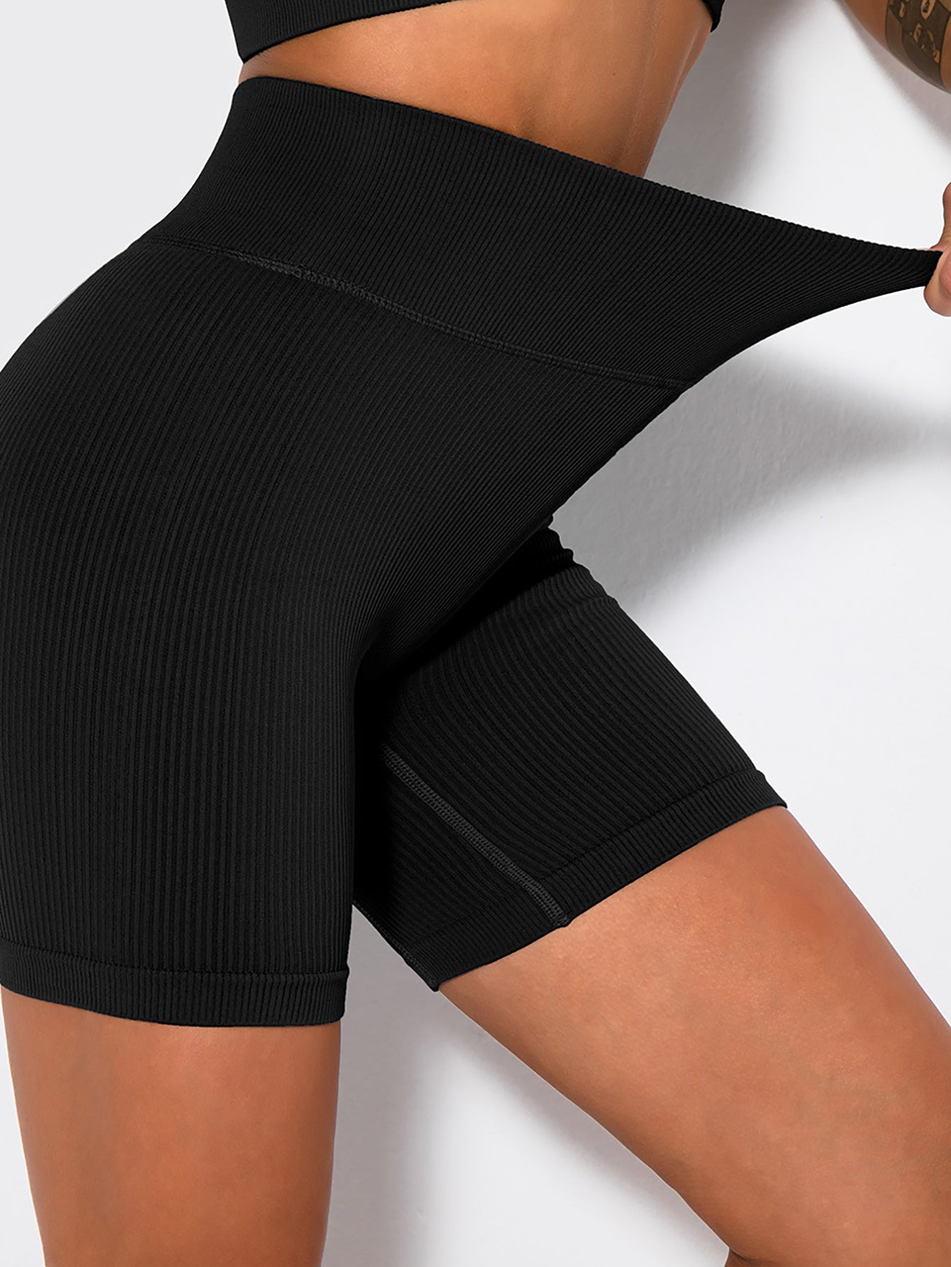 Luxe Divine Collection ~ 3 Pack Ribbed Soft New Women's High Waisted Biker Shorts