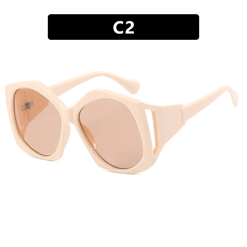 Luxe Divine Collection ~ Large Frame Irregular Polygon Sunglasses, Multiple Colors