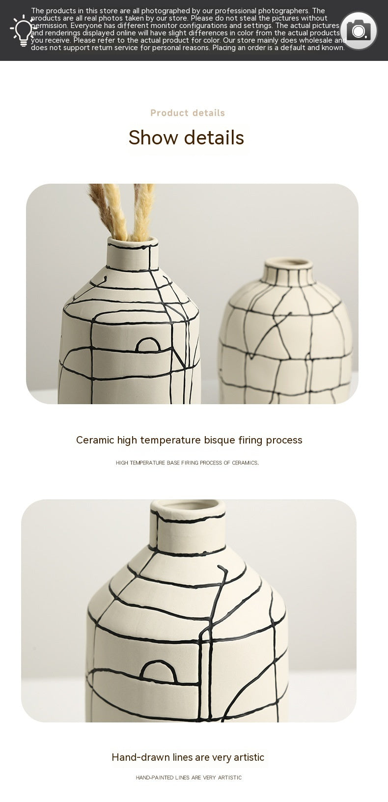 Luxe Divine Collection ~ Italian Minimalist Hand-painted Ceramic Vase