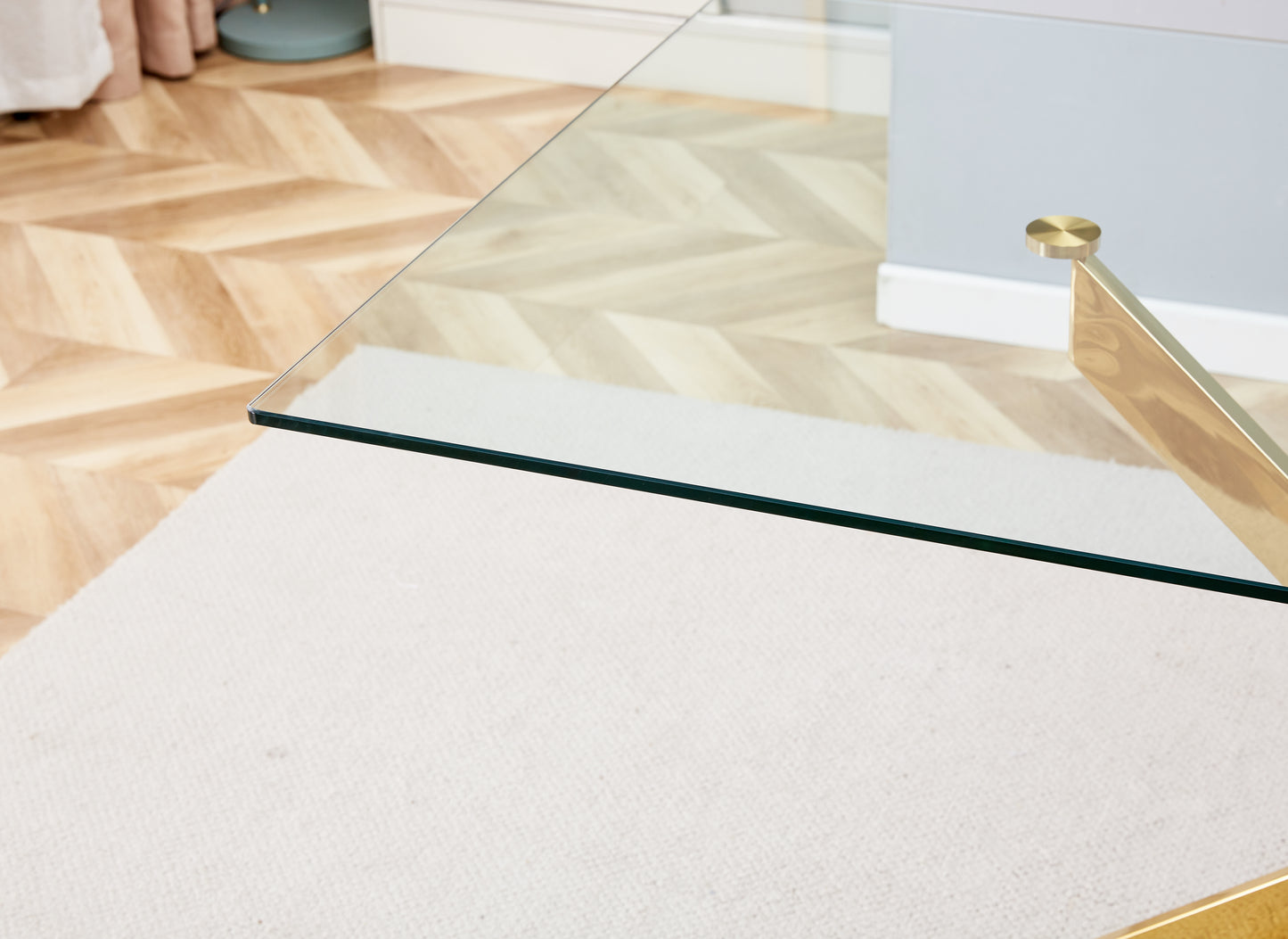 Luxe Divine Collection ~ Clear Glass Gold Table