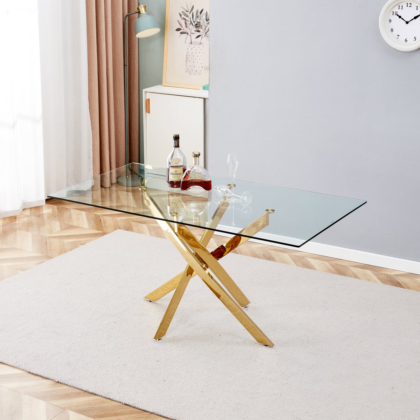 Luxe Divine Collection ~ Clear Glass Gold Table