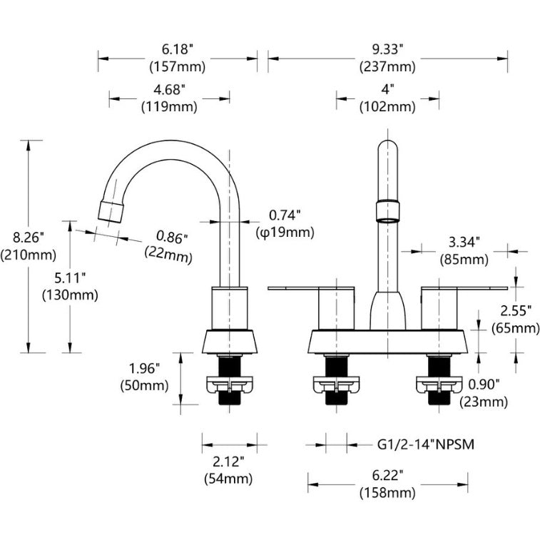 Luxe Divine Collection ~ 2 Handles Bathroom Sink Brushed Nickel Centerset RV Bathroom Faucets For 2 3 Hole
