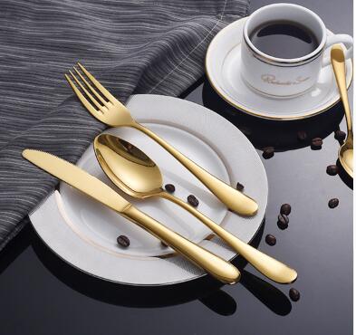Luxe Divine Collection ~ Gold Tableware Set Stainless Steel Cutlery Set 4 Gold Knife Cutlery Cutlery Dinner Package European Style