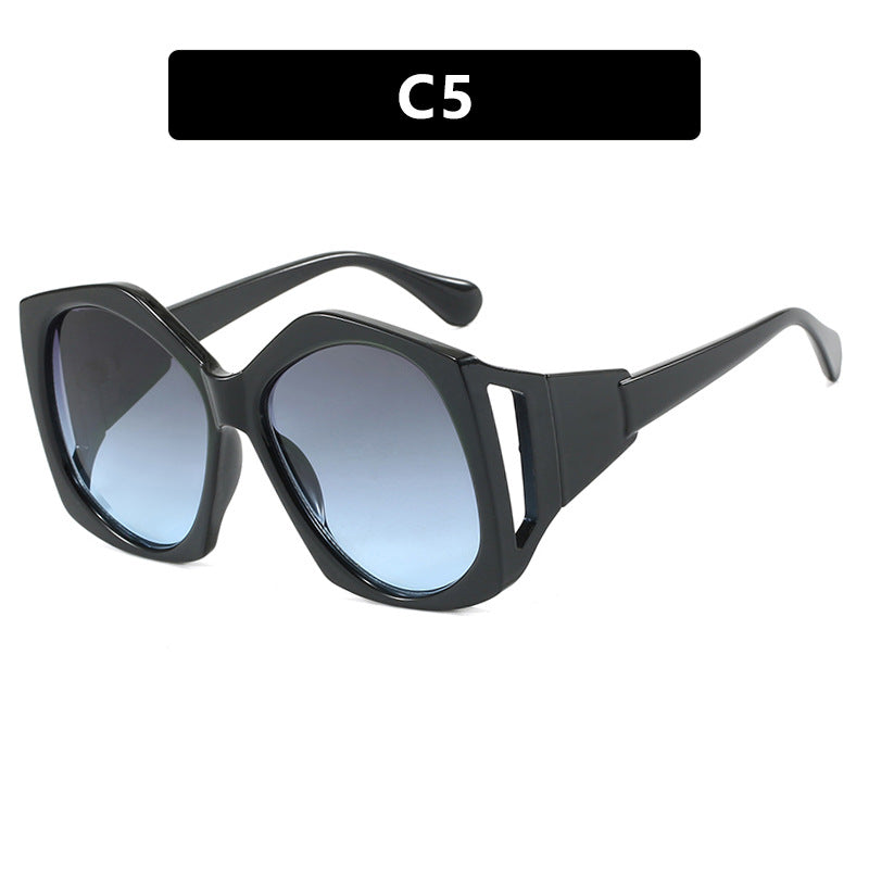 Luxe Divine Collection ~ Large Frame Irregular Polygon Sunglasses, Multiple Colors