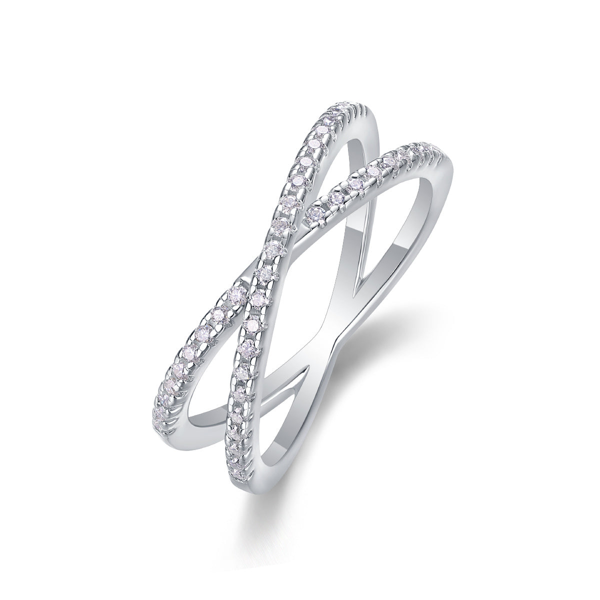 Luxe Divine Collection ~ Double Band Moissanite Silver Ring