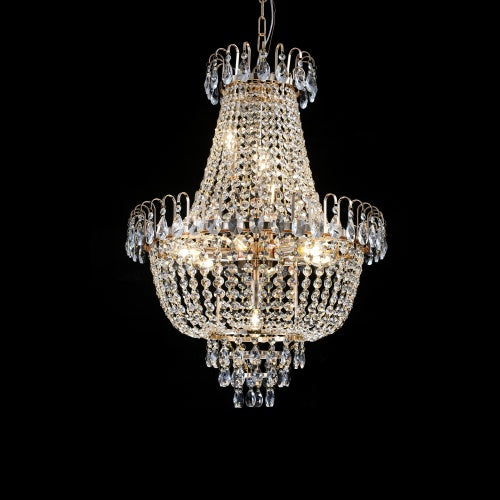 Luxe Divine Collection ~ Golden Crystal Chandelier, Large Modern Luxury Chandelier, Suitable For Living Room, Dining Room, Bedroom, Hallway - Bulb not Included