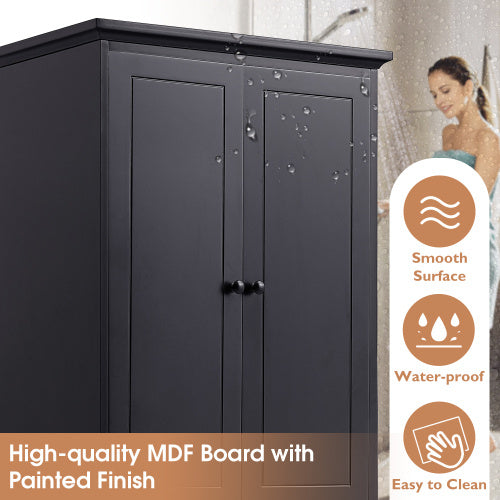Cabinet With 2 Doors And 4 Drawers For Bathroom, Office