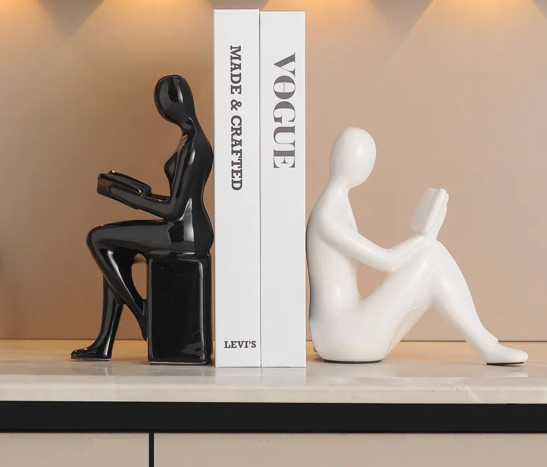 Luxe Divine Collection ~ Modern Bookends Character Ornaments for Home Decor Set