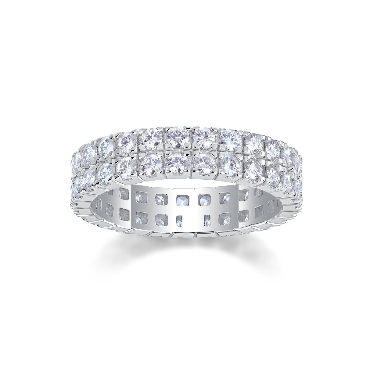 Luxe Divine Collection ~ Multi-row Diamond Moissanite Silver Ring