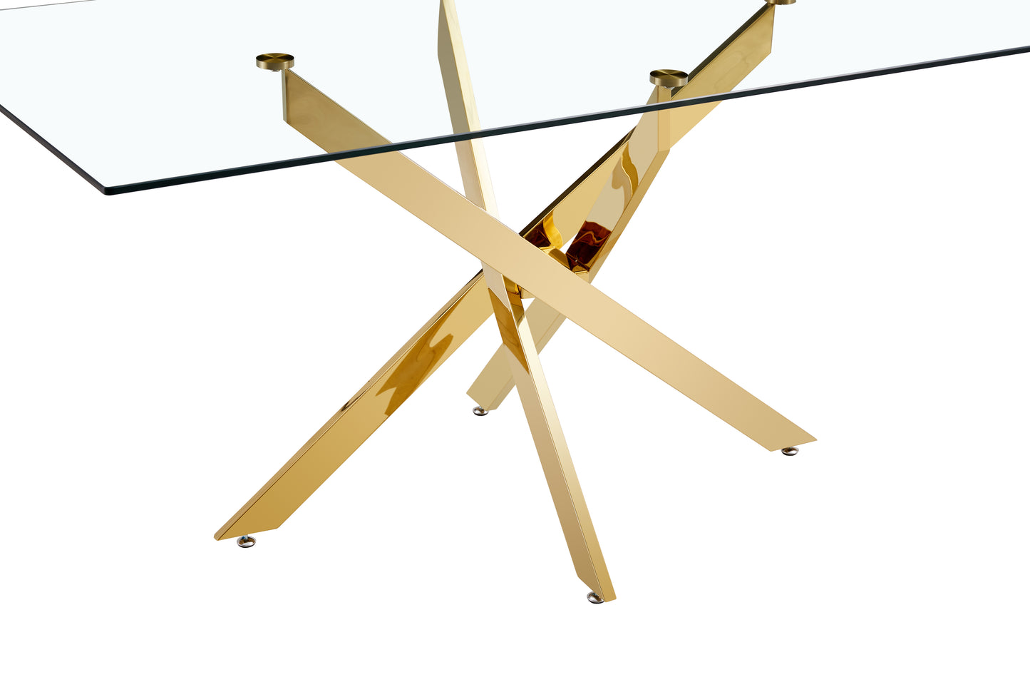 Luxe Divine Collection ~ Clear Glass Gold Table
