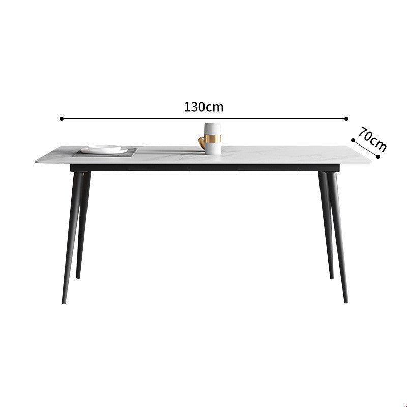 Luxe Divine Collection ~ Italian Minimalist Stone Plate Rectangular Dining Table Stone Plate