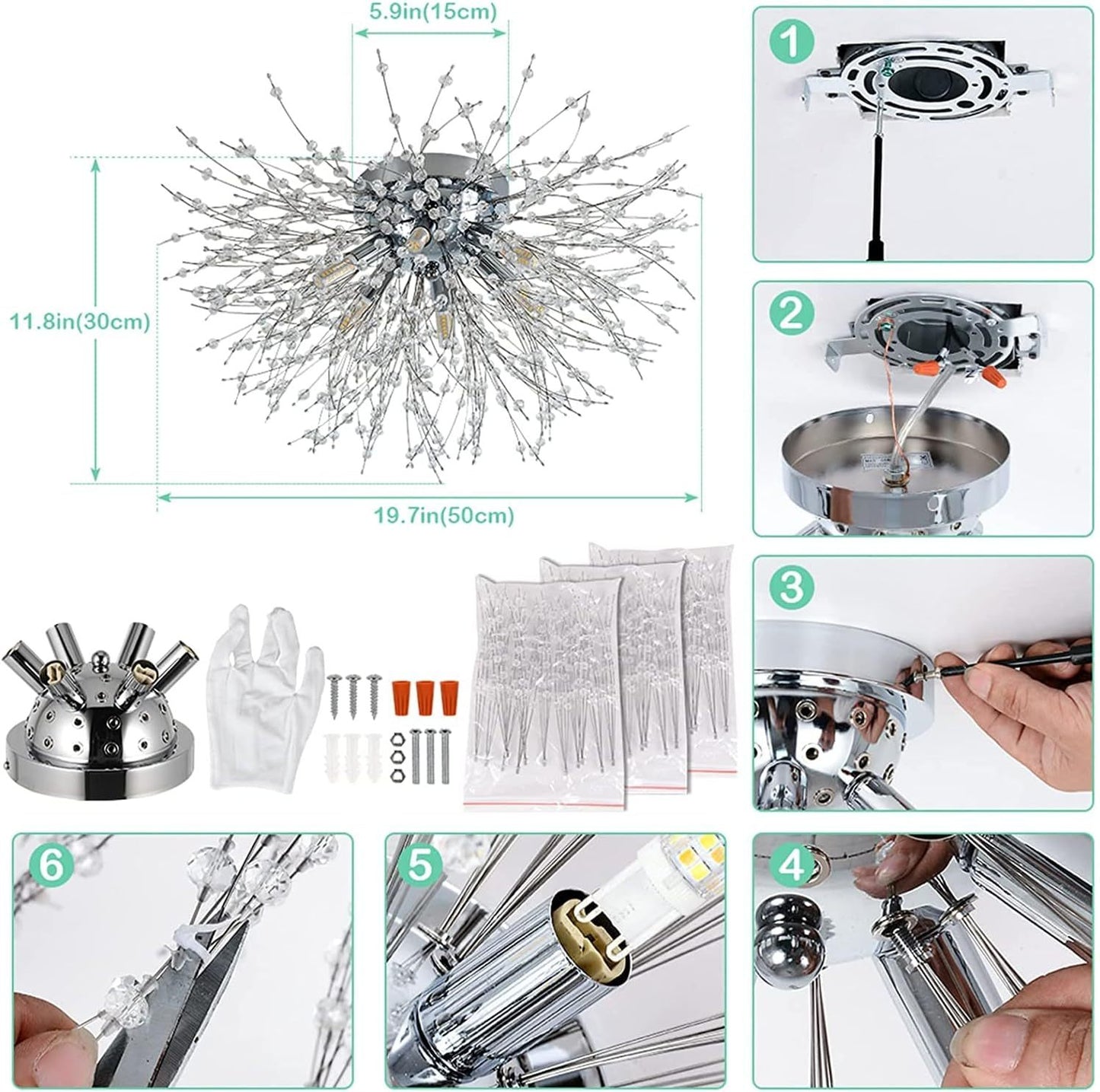 Luxe Divine Collection ~ Crystal Recessed Chandelier