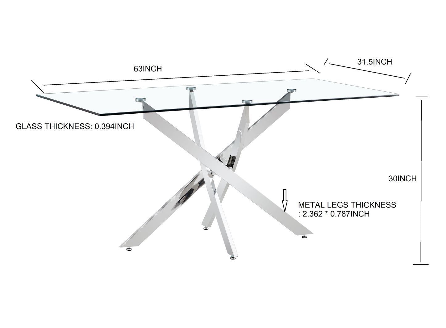 Luxe Divine Collection ~ Clear Glass Gold Table