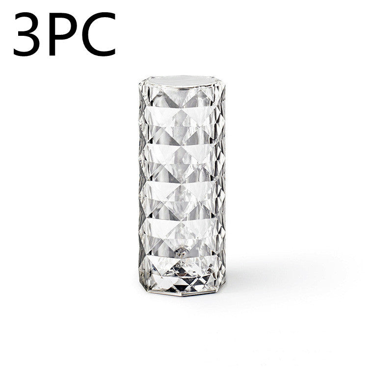 Luxe Divine Collection ~ Crystal Lamp USB Table Lamps, Touch Dimming, Diamond Night Light, Projector Home Decor