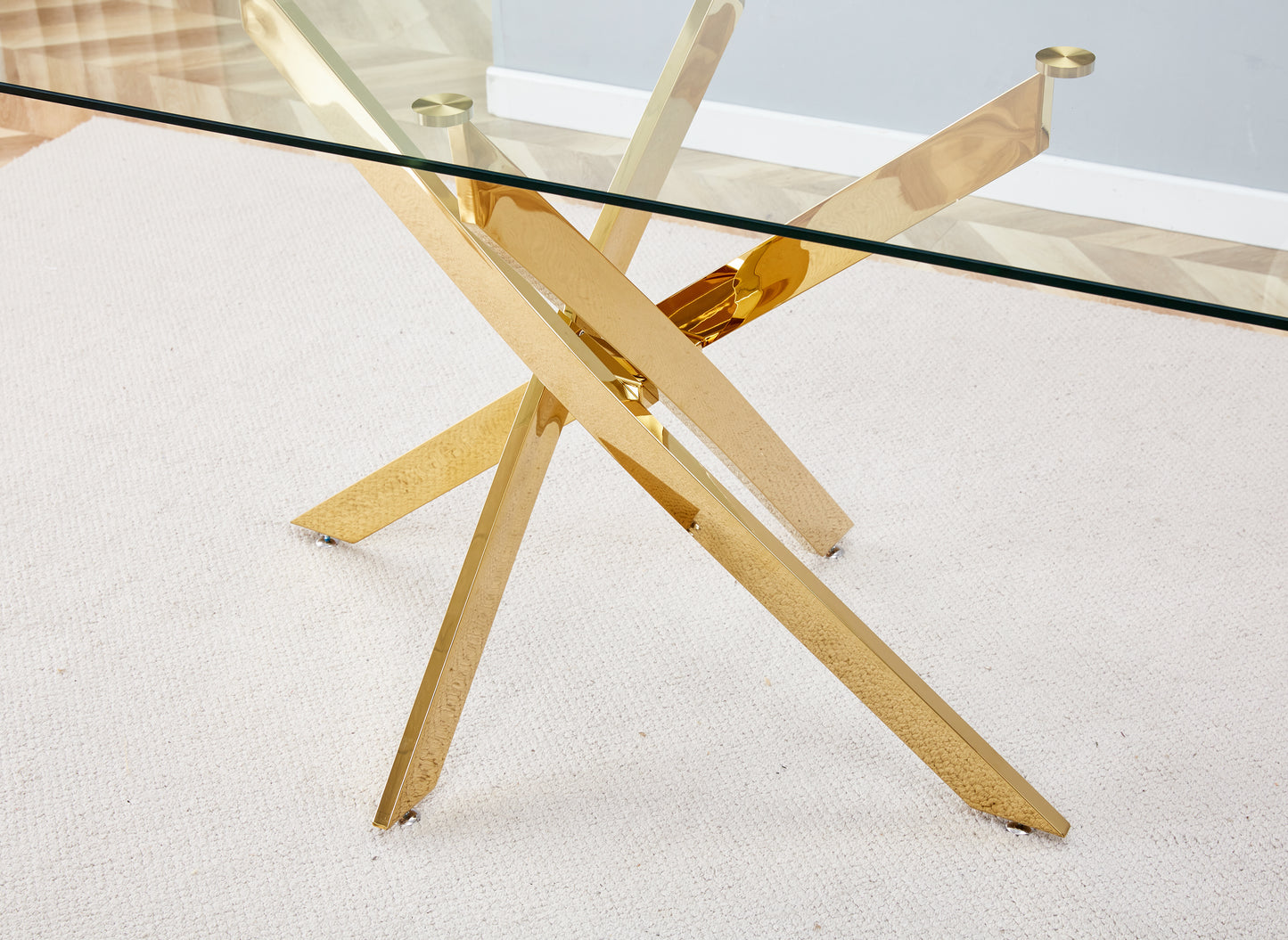 Luxe Divine Collection ~ Clear Glass Gold Table