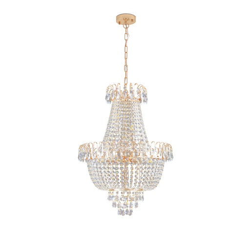 Luxe Divine Collection ~ Golden Crystal Chandelier, Large Modern Luxury Chandelier, Suitable For Living Room, Dining Room, Bedroom, Hallway - Bulb not Included