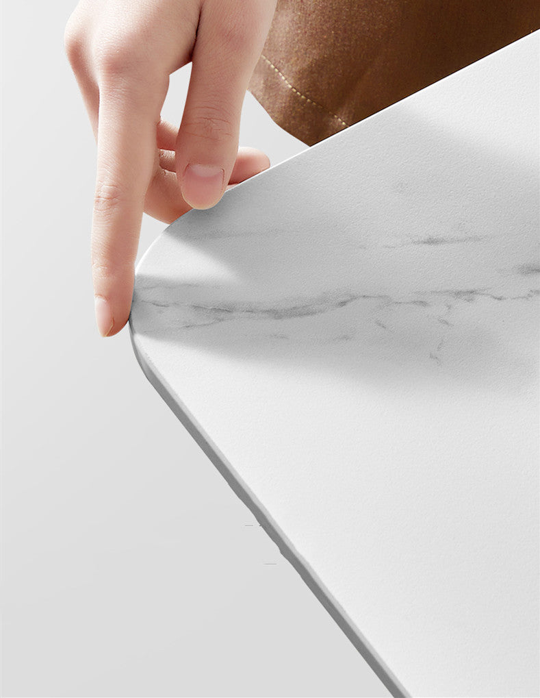 Luxe Divine Collection ~ Italian Minimalist Stone Plate Rectangular Dining Table Stone Plate