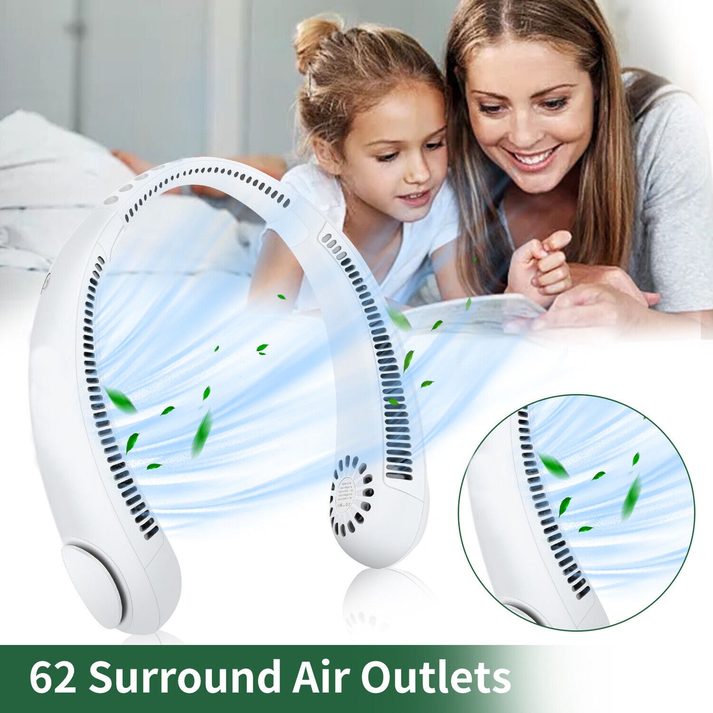 Luxe Divine Collection ~ Portable Hanging Neck Fan Portable Cooling Fan with USB & Rechargeable