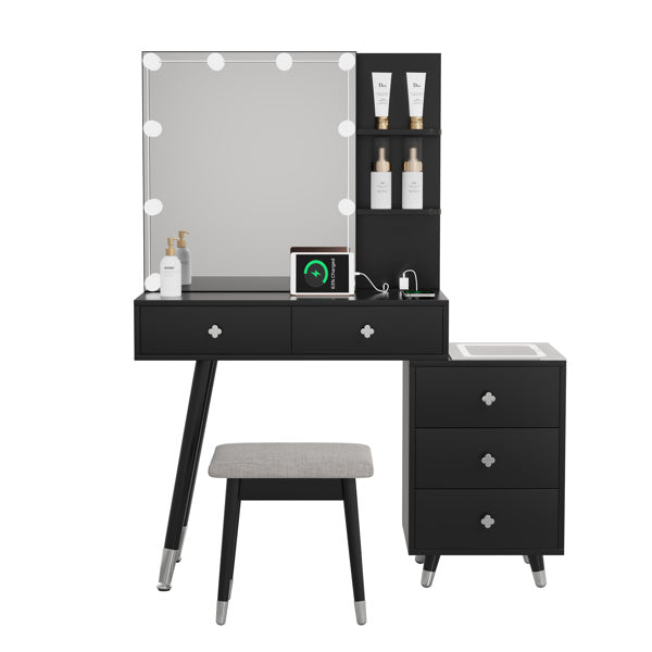 Luxe Divine Collection ~ Black Vanity Dressing Table Set